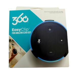 6-Pack 360 EasyClip Wall Mounts for Amazon Echo Dot Black With Screws and 3M